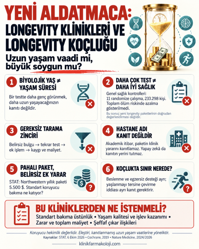 Yeni aldatmaca: longevity klinikleri ve longevity koçluğu. Altı başlıkta eleştiri ve bu kliniklerden istenmesi gerekenler